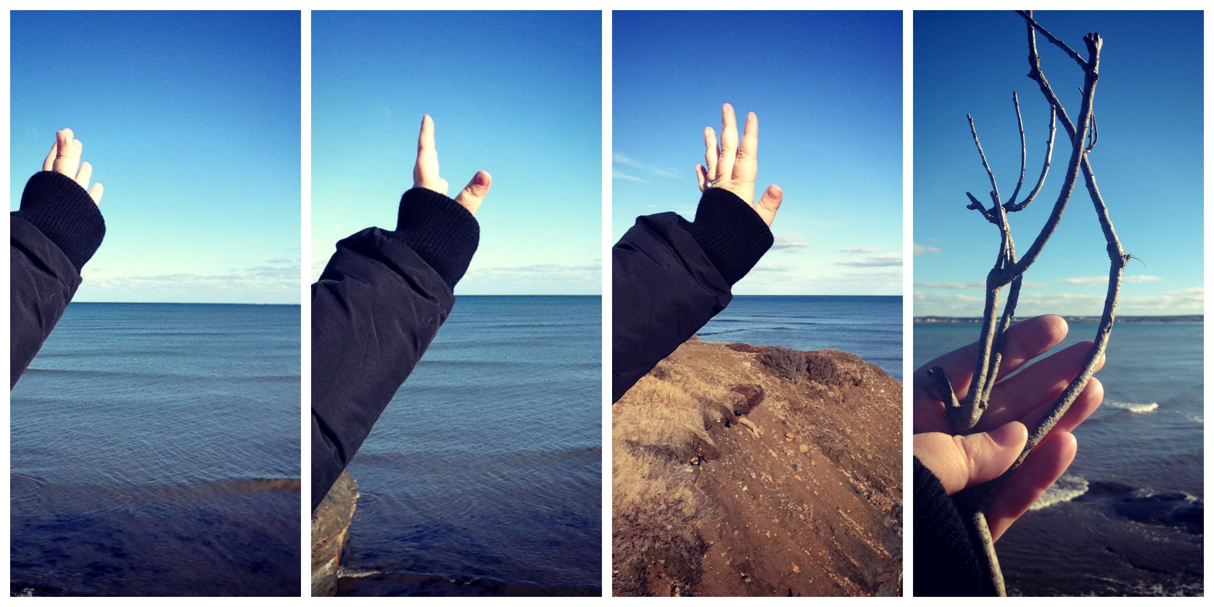 Hands and Ocean Collage